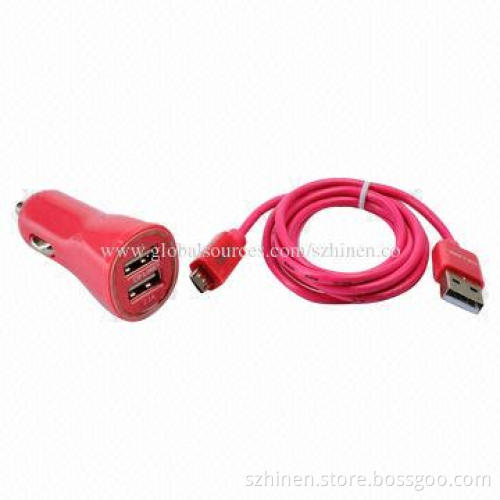 Car Charger with 5V DC/1A and 2.1A Output, Convenient to Use